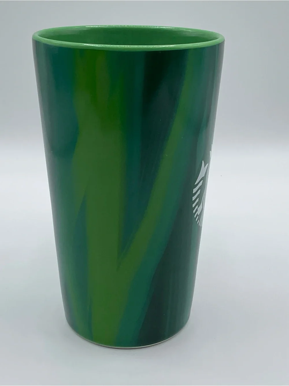 Starbucks 2022 Iridescent Green Multicolor Brushstroke Mug 16 oz Ceramic